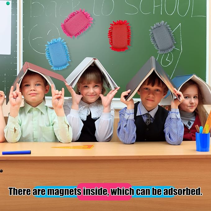 Jspupifip 12 Pcs Microfiber Shag Eraser Whiteboard, Magnetic Dry Erase Eraser - Image 7