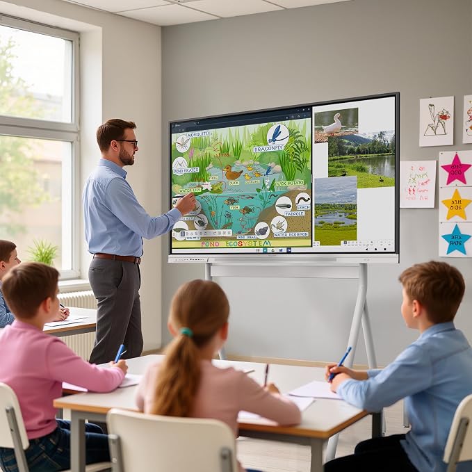 Smart Board, Built-in Digital Whiteboard, Wireless Casting, Split-Screen & - Image 7