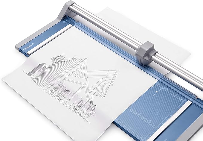 Dahle 554 Professional Rotary Trimmer, 28" Cut Length, 20 Sheet Capacity, Self-Sharpening, Dual Guide Bar, Automatic Clamp, German Engineered Paper Cutter-DeskLoop Office
