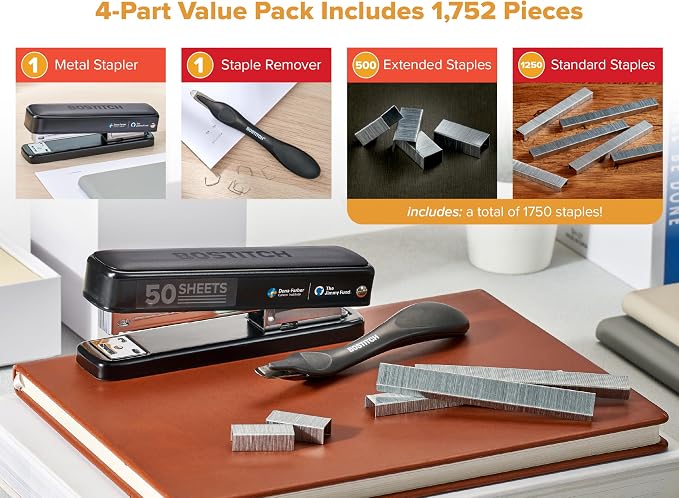 Bostitch Titan Heavy Duty Metal Stapler, 50 Sheet Capacity - Image 4