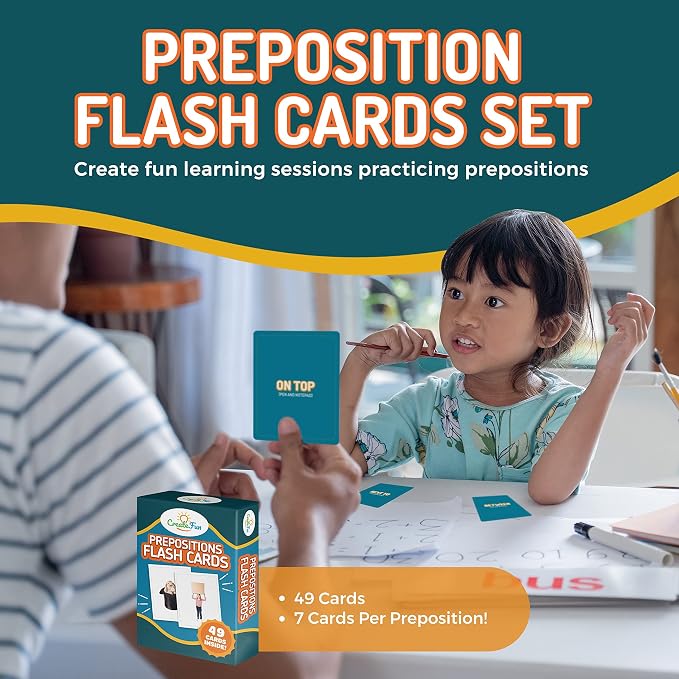 149 Prepositions, Emotions & Action Verbs Flash Cards Set - Image 3