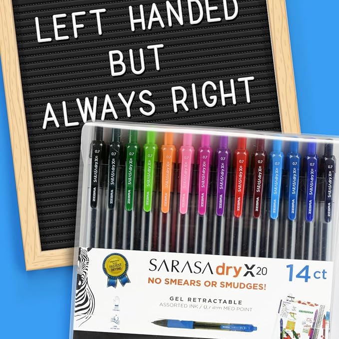Zebra Pen Sarasa Dry X20 Retractable Gel Pens, 0.7mm Medium Point, Eliminates - Image 6