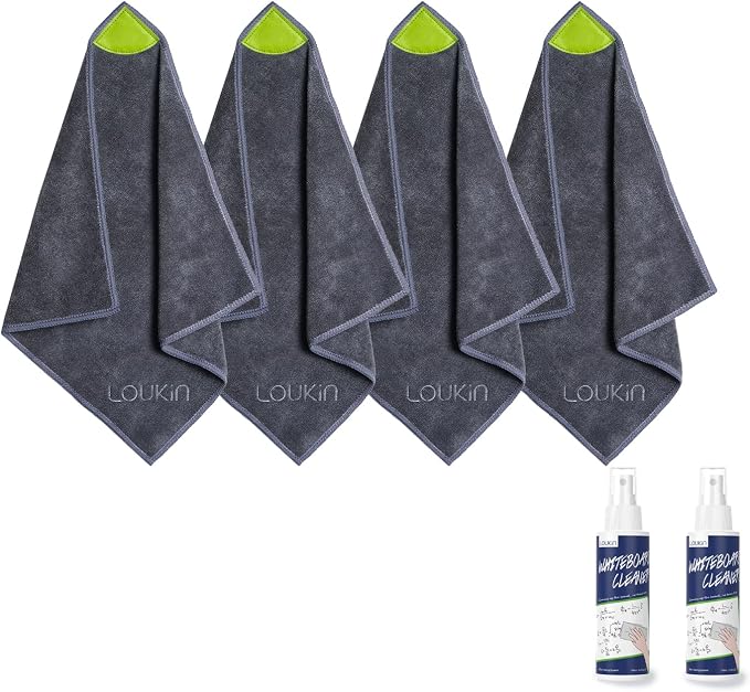 loukin 4 Pack Magnetic Cleaning Cloth, Microfiber Dry Erase Eraser, Washable by LOUKIN