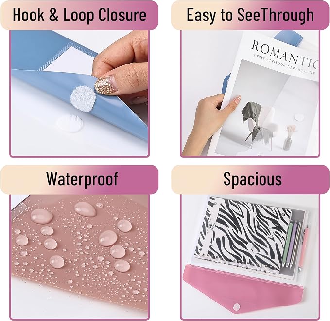 Mr. Pen- Clear Plastic Envelopes File Folders, 20 Pack, Letter Size | Colorful - Image 3