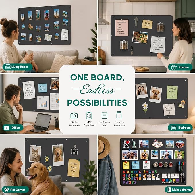 36" x 24" Magnetic Board for Wall, Heavy Duty Steel Magnet Board for Travel - Image 9