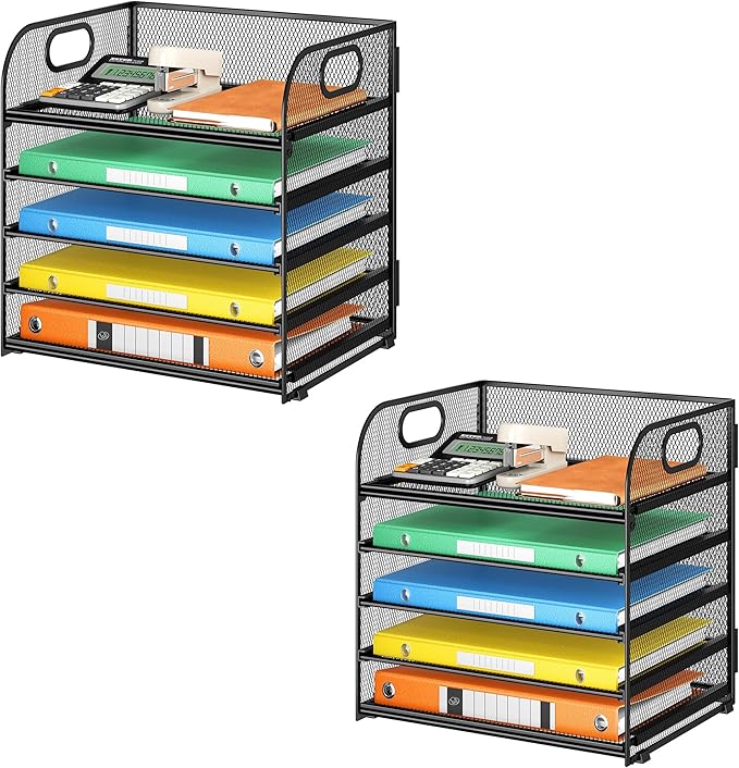 2 Pack 5-Tier Paper Organizer Letter Tray by Lavatino