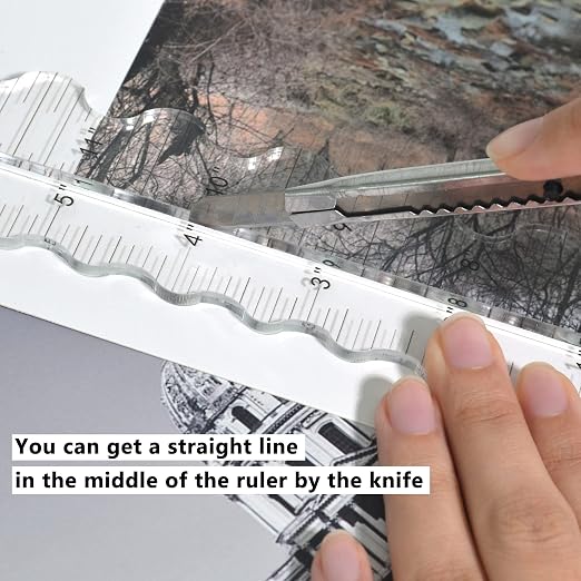 Acrylic Paper Tearing Ruler Craft Ruler - Image 3