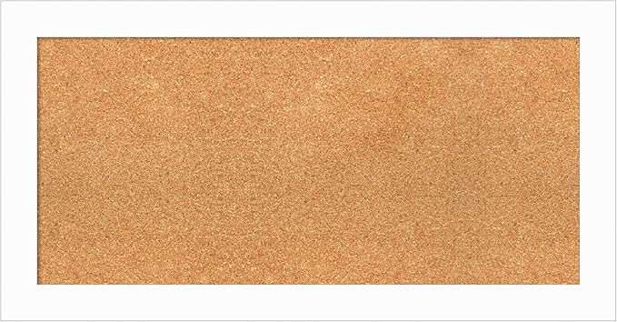 Amanti Art Natural Cork Board for Wall, 17x33 Vision Board with White Frame, Medium Corkboard Office Decor for Home Organization, Casual Corkboard Pinboard to Display Items for Home Organization in-DeskLoop Office