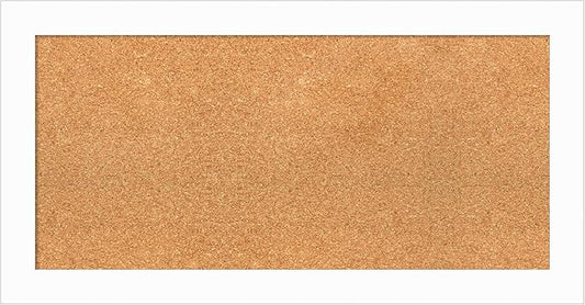 Amanti Art Natural Cork Board for Wall, 17x33 Vision Board with White Frame, Medium Corkboard Office Decor for Home Organization, Casual Corkboard Pinboard to Display Items for Home Organization in-DeskLoop Office