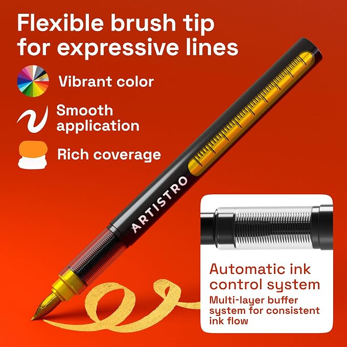 ARTISTRO 2 Gold Acrylic Paint Markers - Image 2