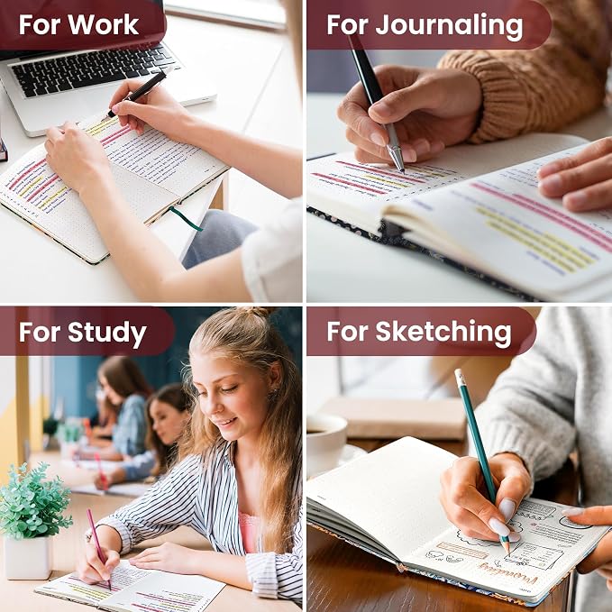 Dotted Journal Notebook for Women & Men, Hardcover Leather Journal for Writing - Image 6