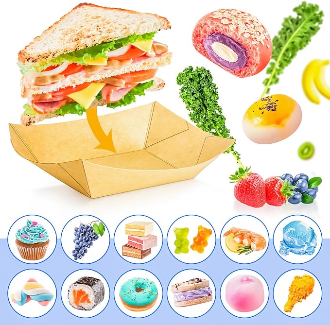 120 Pack 2Lb Paper Food Boat Trays Disposable Paper Boat Plate Containers - Image 6