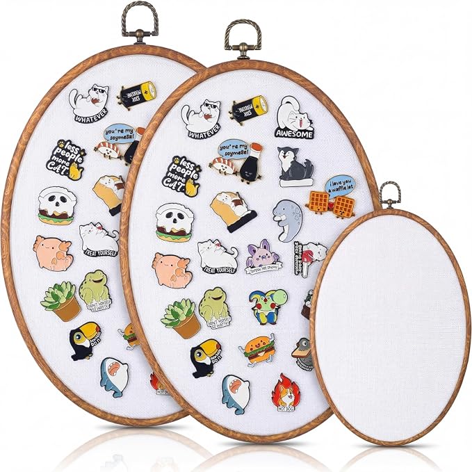 Yalikop Pin Display Board Fabric Enamel Pin Boards Wall Hanging Brooch Earrings by Yalikop