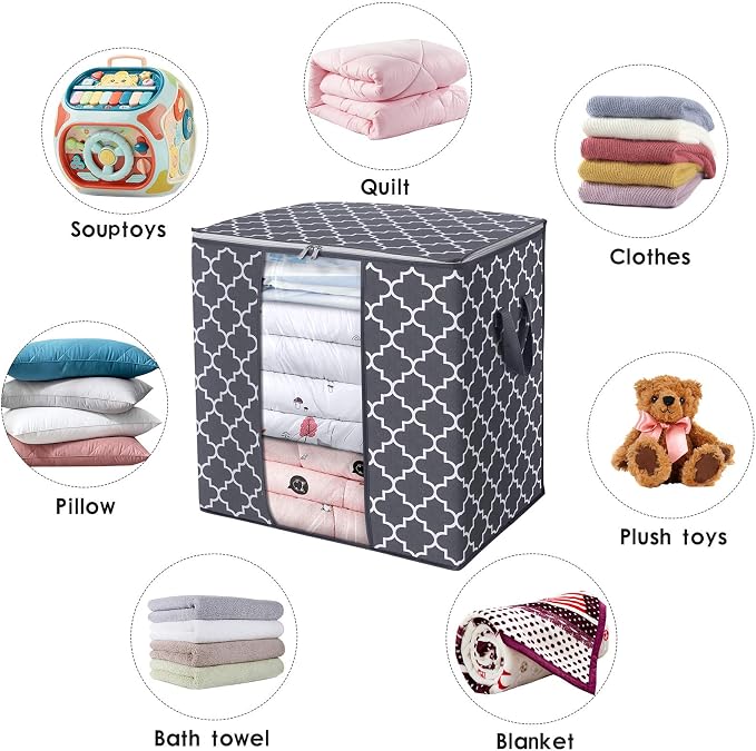 WISELIFE Storage Bags 3 Pack/100L Large Blanket Clothes Organization and - Image 7