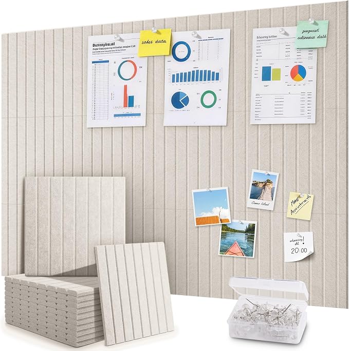 48" x 36" Large Cork Bulletin Board Tiles, Peel and Stick Felt Wall Panels by faainit