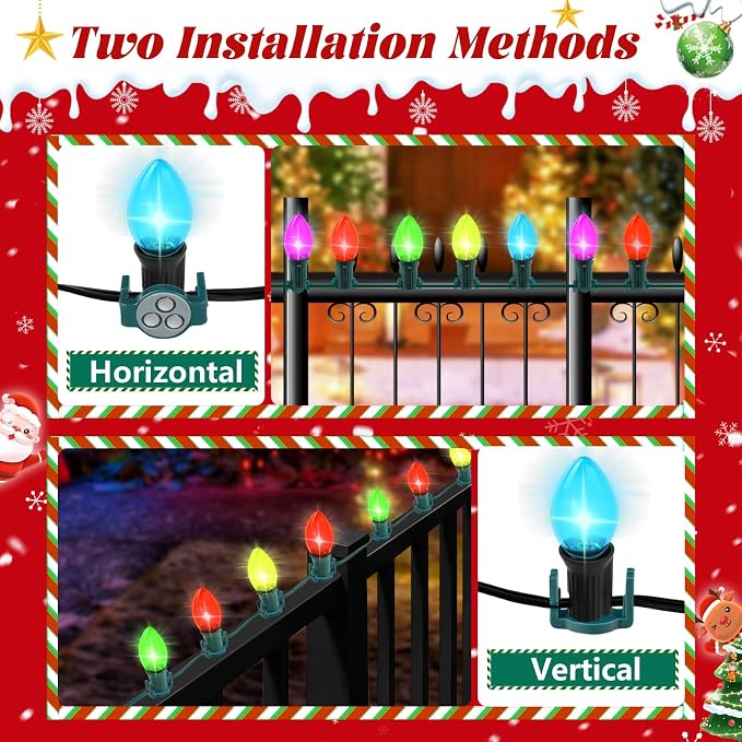 UQM 50 Pack C9 Magnetic Christmas Light Clips, Extra Strong Magnetic Clips Hooks - Image 6
