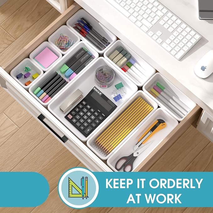 10 PCS Drawer Organizer Set, 4 Size Makeup Drawer Divider Organizer - Image 4