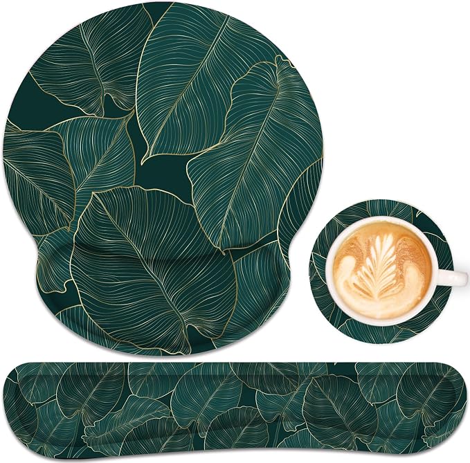 Ergonomic Mouse Pad with Wrist Rest and Keyboard Wrist Rest, Mousepad and Wrist by GJGOO