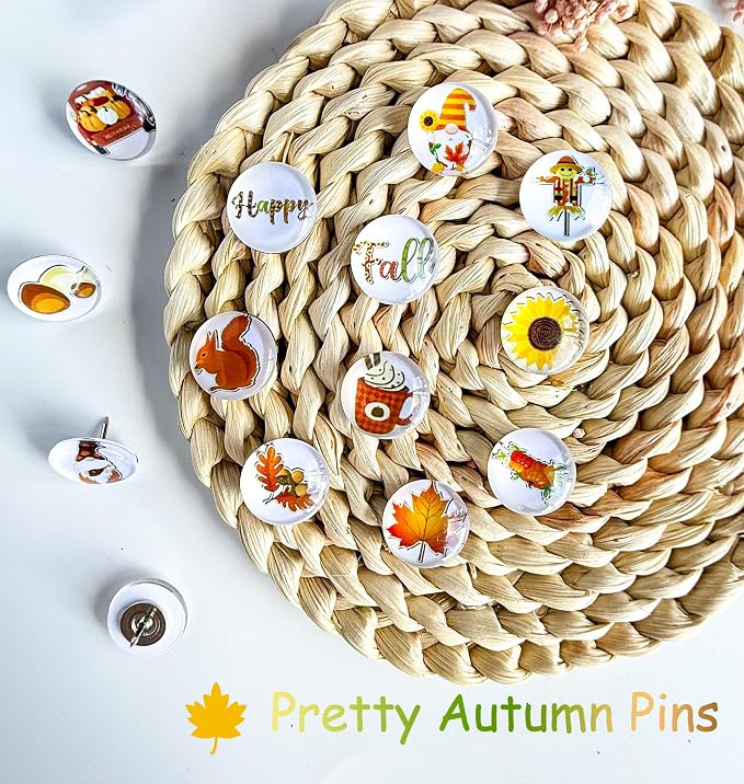 Thumb Tacks 24Pcs Thanksgiving Decorative Pushpins - Image 3