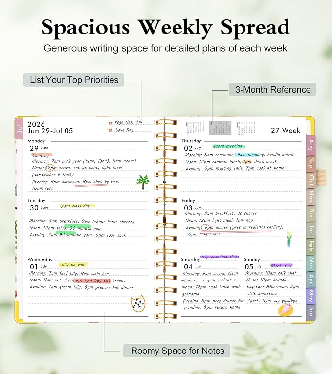 Academic Planner 2026-2027, Hardcover Weekly and Monthly Calendar Planner from - Image 3