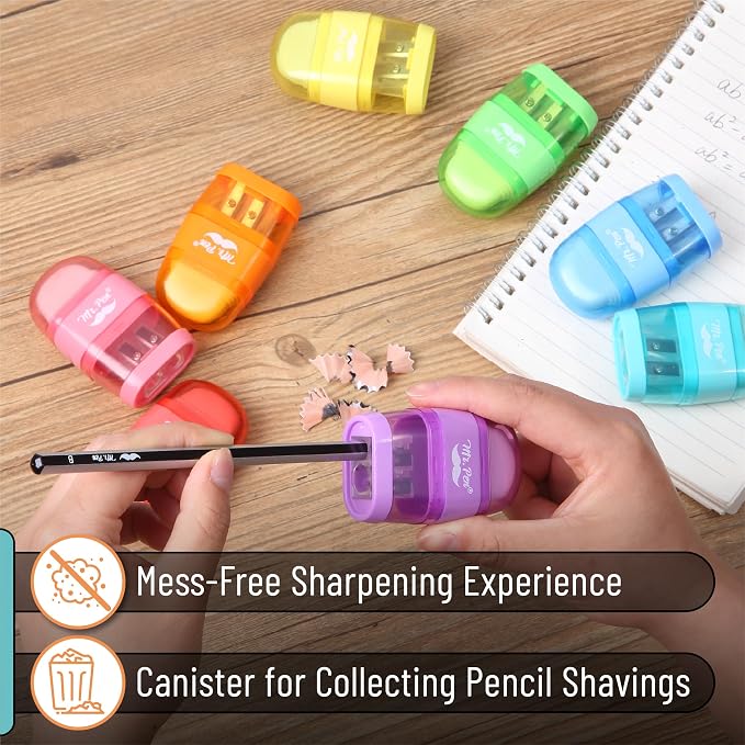 Mr. Pen- Pencil Sharpener & Eraser, 4 Pack | 2-in-1 Manual Sharpeners - Image 6