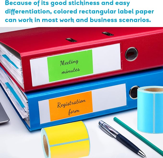 Outus 1000 Pcs Colored Sticker Labels Rolls Rectangular Coding Labels 2 X 3 - Image 6
