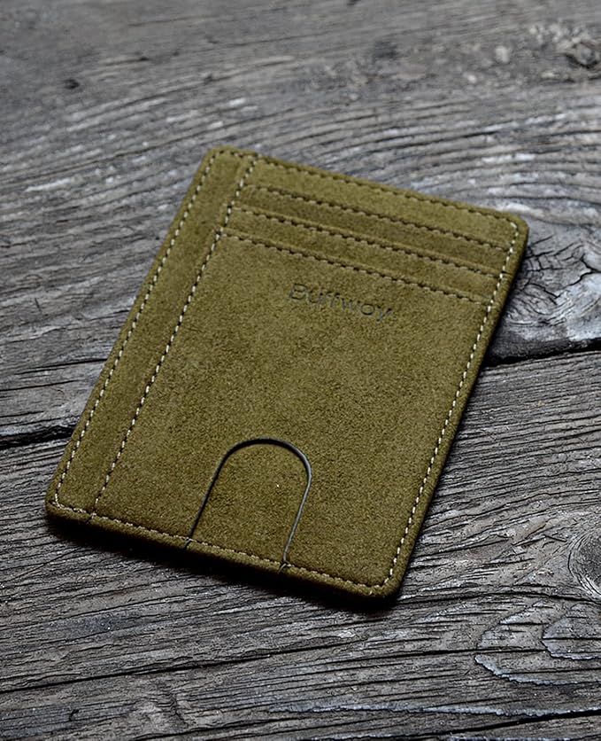 Buffway Slim Minimalist Front Pocket RFID Blocking Leather Wallets - Image 4