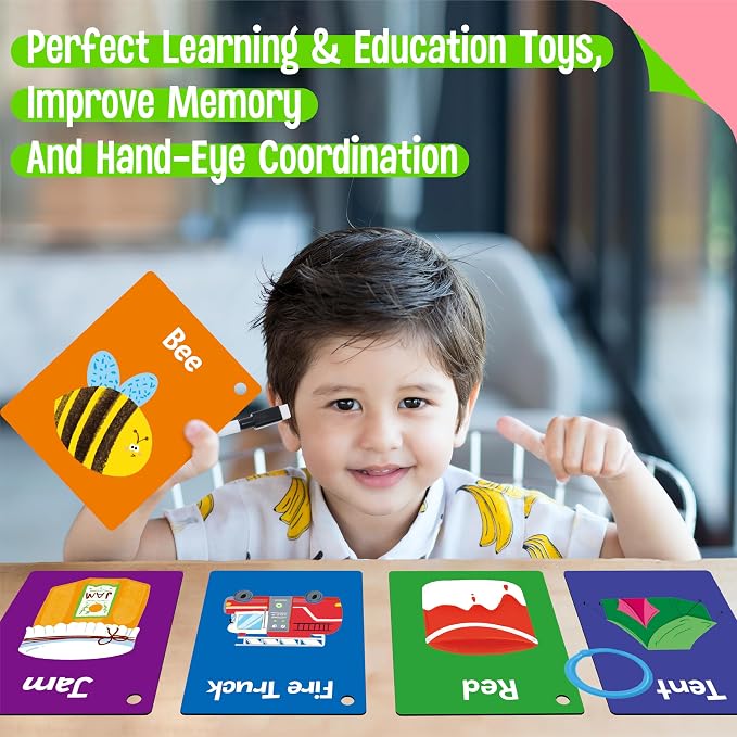 50 PCS First Word Flashcards, Double Sided Learning Cards Alphabet, Body Parts - Image 5