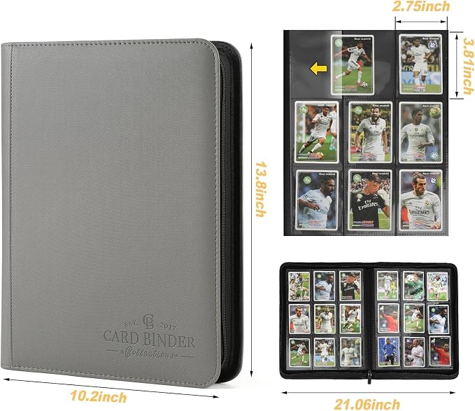 9 Pockets Card Binder, Premium Zip Trading Card Binder, 540 Double Sided Pocket - Image 2