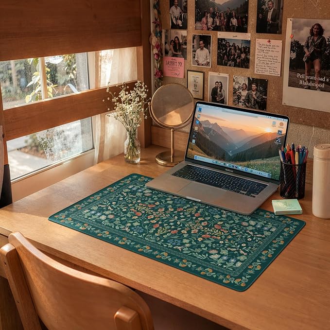 iCasso Green Aesthetic Flower Mouse pad - Image 9