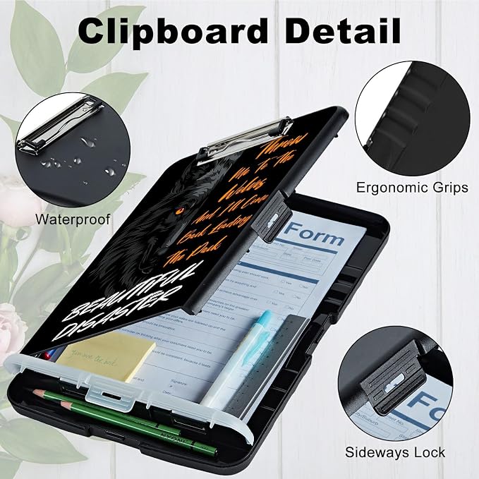 A4 Clipboard with Storage Pen Holder, Clipboards Organizer Nursing Clipboard - Image 2
