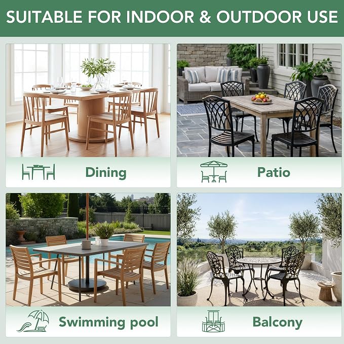 Outdoor Chair Cushions Set of 4: Waterproof & Fade Resistant Patio Furniture - Image 7
