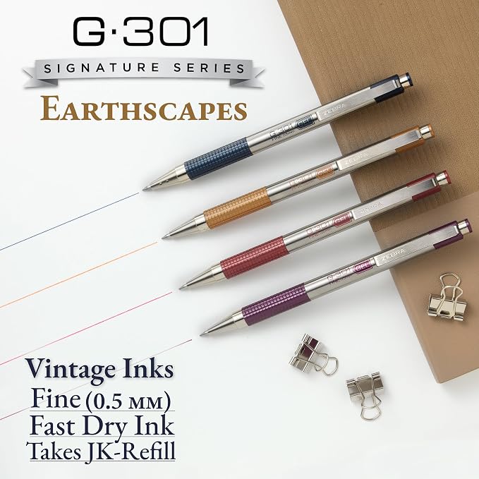 Zebra Pen G-301 Signature Series Retractable Gel Pen, 0.5mm Fine Point - Image 3