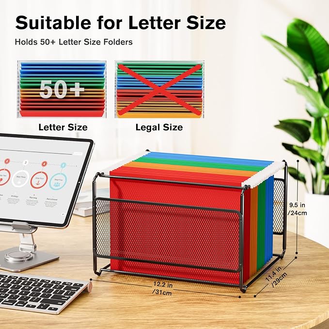 MaxGear Hanging File Organizer Box, Letter Size File Folder Organizer, 2 Pack | - Image 2