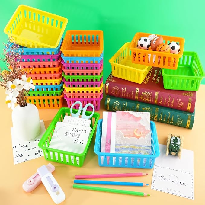 ZZYFGH 24 PCS Pencil Holders, Pencil Baskets, Small Plastic Baskets - Image 4