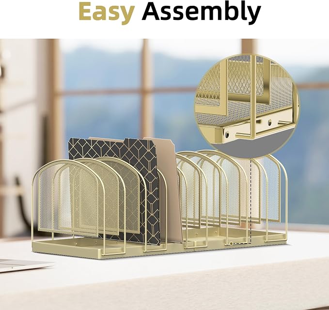 SUPEASY File Organizer 9-Section Mesh Desk Organizer, Upright File Organizer - Image 3