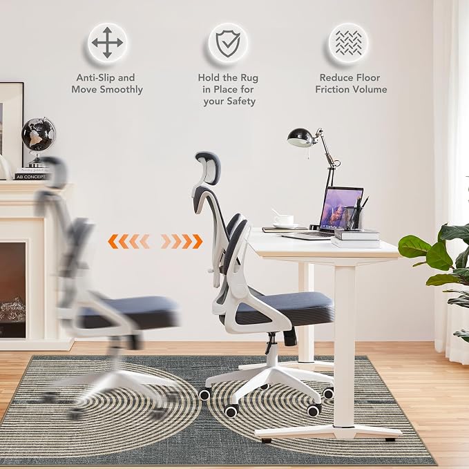 Office Chair Mat for Hardwood Floor&Tile Floor, Under Desk Rug for Rolling - Image 5