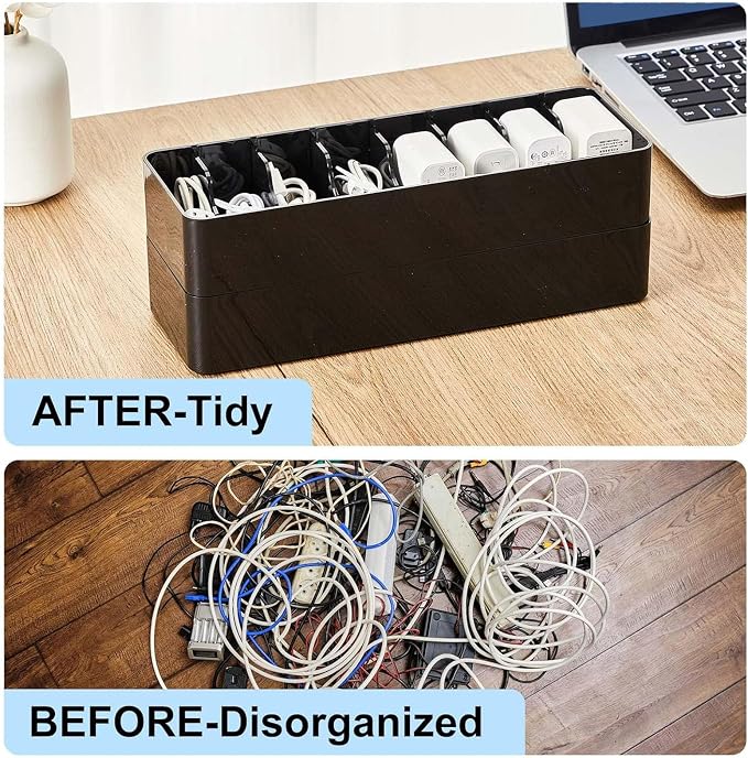 Tatuo 1 Pcs Cord Organizer for Drawer Desktop, Cable Organizer Box - Image 5