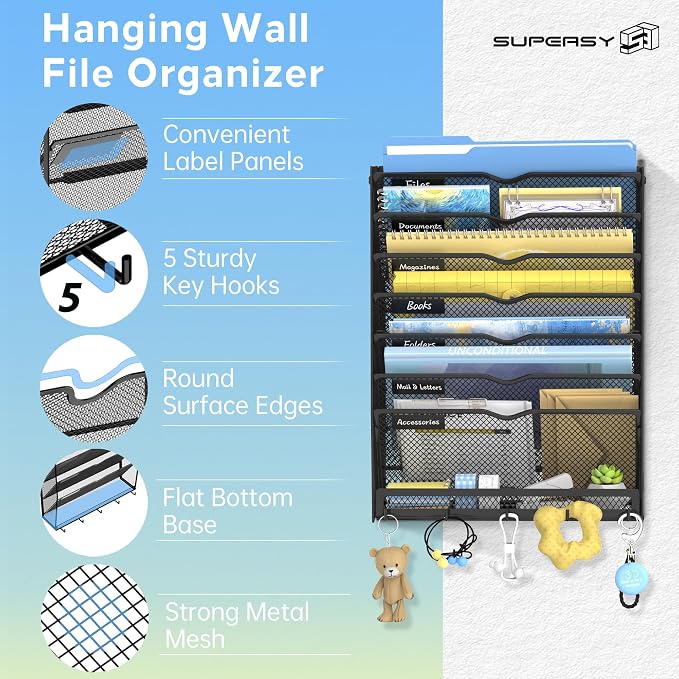 SUPEASY 8 Tier Wall File Organizer - Image 4