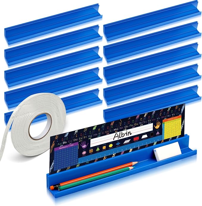 PerKoop 10 Pcs Classroom Desk Name Plates Holder by PerKoop