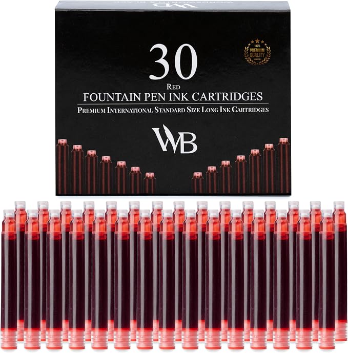 Wordsworth & Black Fountain Pen Ink Cartridge Refills, 30 Pack, International by WordsworthBlack