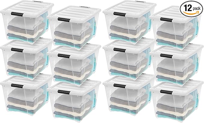 IRIS USA 12-Pack 54 Quart Stackable Storage Bins by IRISUSA