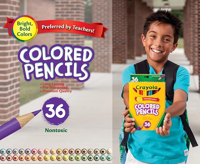Crayola Colored Pencils, Kids Pencil Set, Pre-Sharpened Coloring Book Pencils - Image 10