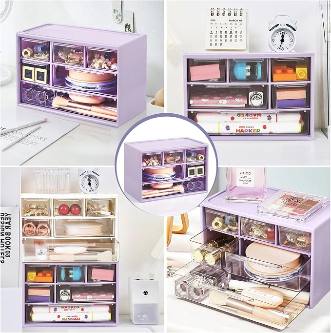 Desk Storage Organizer with 6 Mini Drawers, FODIENS Stackable Desktop Craft - Image 7