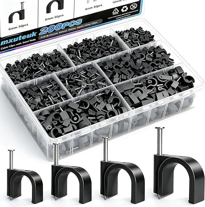 mxuteuk 200PCS Cable Clips by mxuteuk