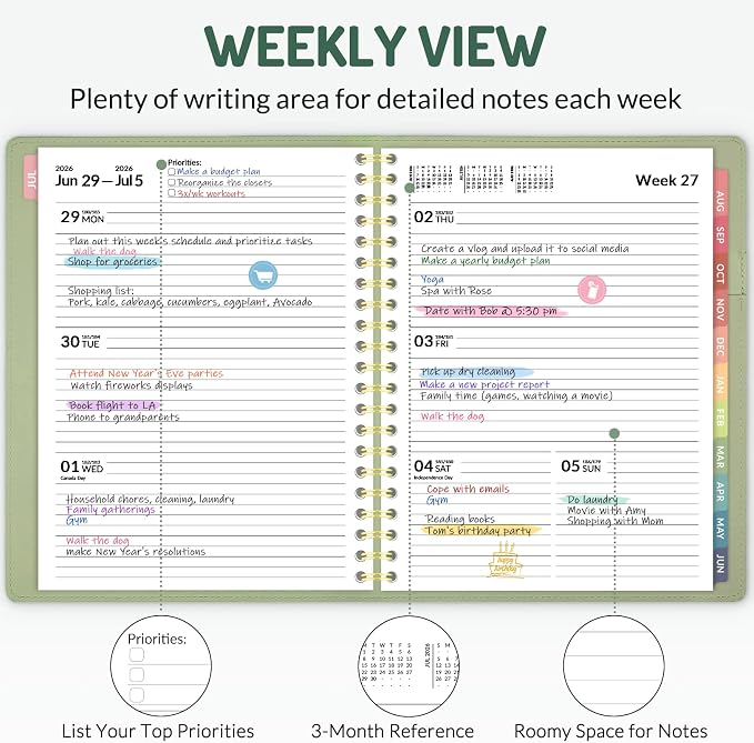 Forvencer Planner 2026-2027, Academic Planner Weekly & Monthly, Vegan Leather - Image 2