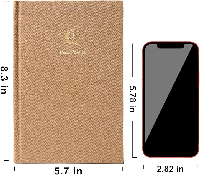 CAGIE Journal for Women Fabric Journal Notebook with 256 Pages 120 GSM Journals for Writing with Gift Box, 5.7x8.3 In, Brown-DeskLoop Office