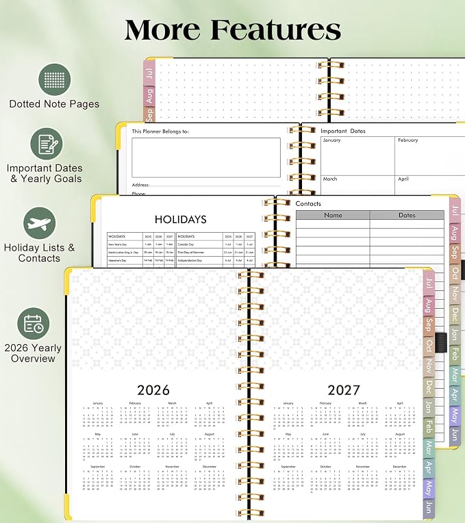Academic Planner 2026-2027, Hardcover Weekly and Monthly Calendar Planner from - Image 6