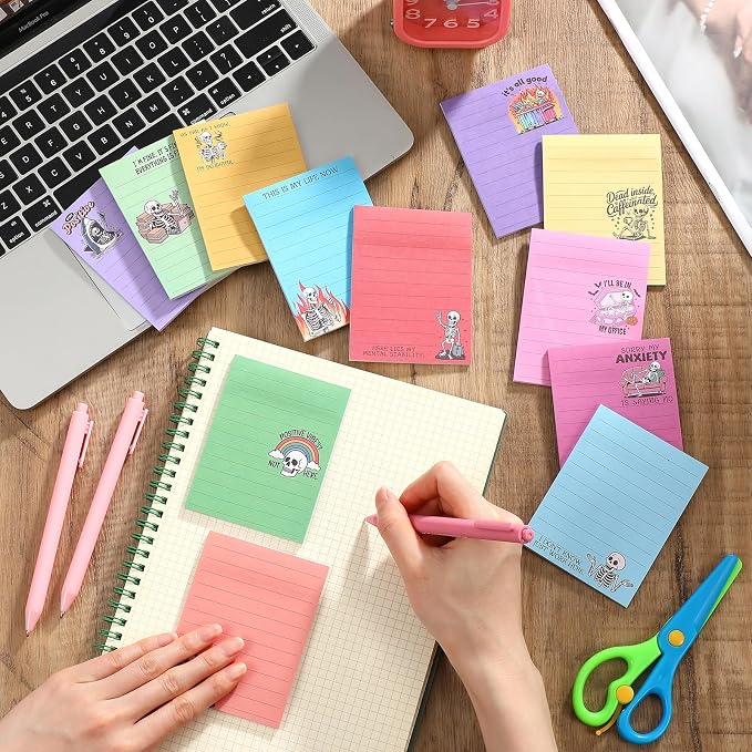 12 Pcs Funny Sticky Notes for Work 4x3 Inches Sarcastic Self Adhesive Notepads - Image 6