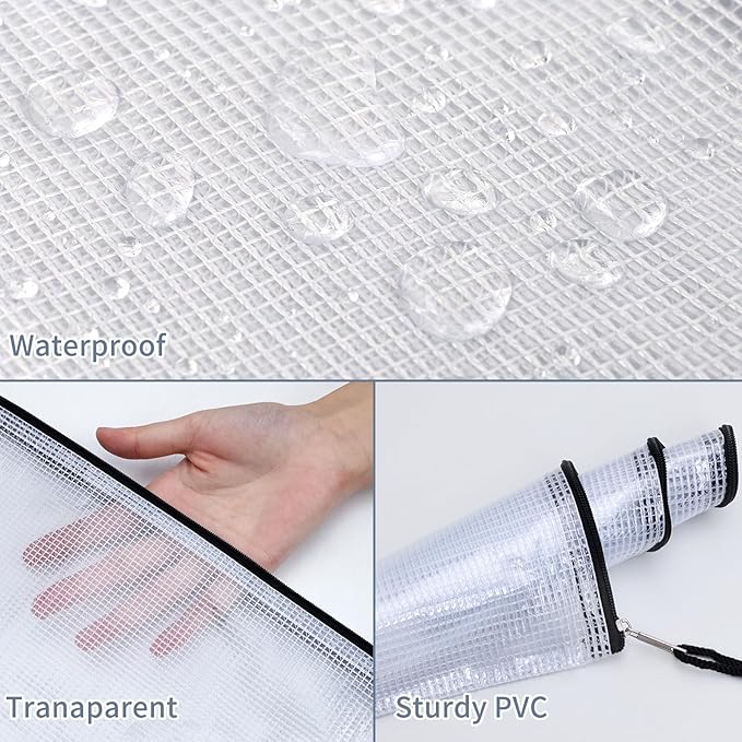 EOOUT 42pcs Mesh Zipper Pouch, Letter Size/A4 Size Puzzle Bag, Zipper File Bags - Image 3